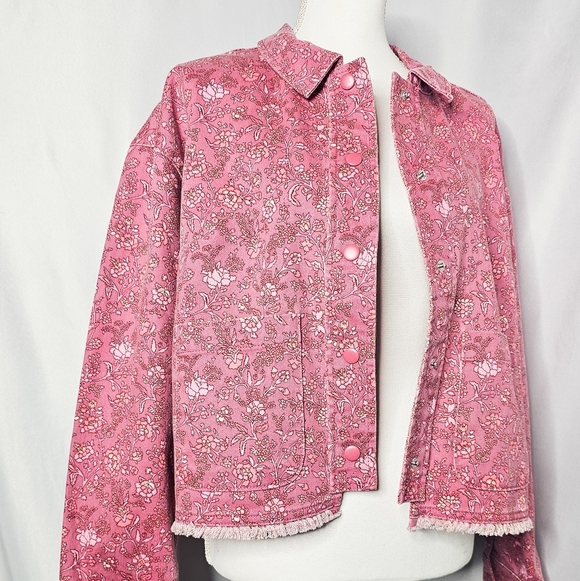 Isaac Mizrahi Pink Paisley Relaxed Fit Shacket Size XL - Picture 3 of 6